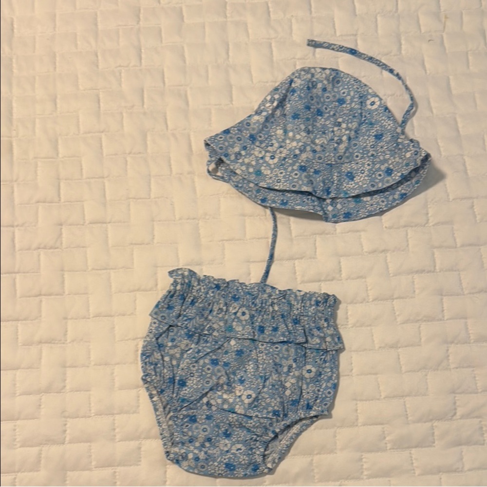 Jacadi Blue and White Sun Hat Accessories